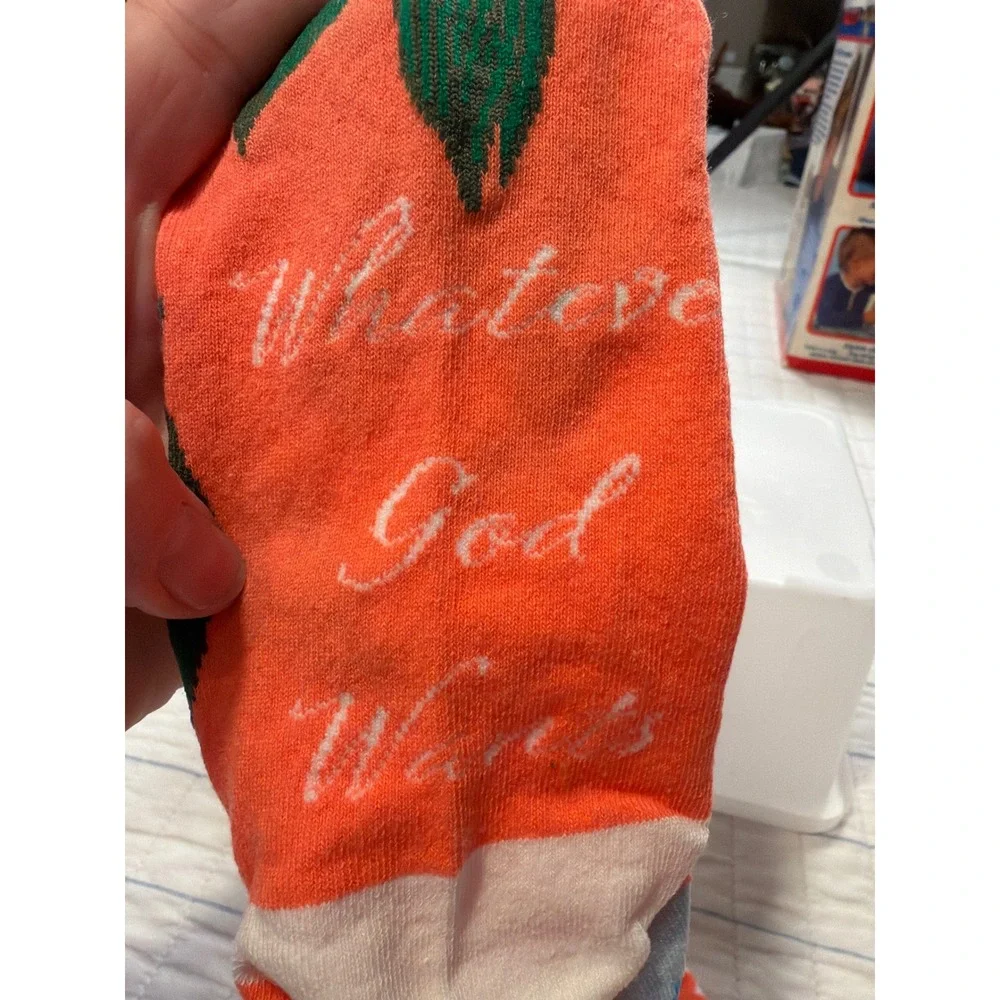 Sock Religious St Gianna Catholic Saint Crew Socks Orange One Size Made in USA